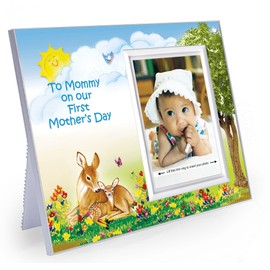 Mothers Day Gift for First Time Mom | 1st Mothers Day Frame "To Mommy on Our First Mother's Day" Picture Frame | Holds 3.5” x 5” Photo | Boy or Girl Nursery Decor | Mom & Baby Fawn Theme |