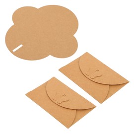 Angoily 50PCS Vintage Kraft Paper Envelopes Retro Letter Paper for Invitations DIY Stationery Blank Design for Weddings Holidays and Personal Messages