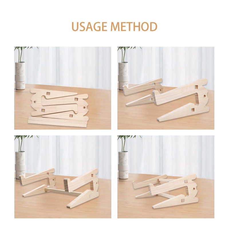 Rumyve Wooden Laptop Stand,Folding Ventilated Laptop Lifter,and Laptop Riser Support