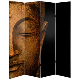 Oriental Furniture 6 ft. Tall Double Sided Buddha and Ganesh Canvas Room Divider