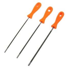 Meuey Lyot Chainsaw Chain Sharpening File Chainsaw Sharpener Chainsaw Files Plastic Circular Saw File Handle Steel Chainsaw File (5/32, 7/32, 3/16 inch)-3PCS