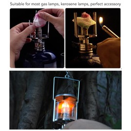 Manto de Lámpara de Linterna de Gas para Acampar, 30 Piezas Juego de Luces de Senderismo Portátiles Accesorios de Mantos de Presión Universales Linternas de Propano de Doble Cabeza (ZH00124)