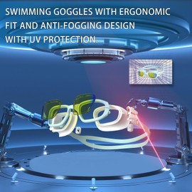 Whale Children's Swimming Goggles with Children's Swimming Cap, Polarised Swimming Goggles with UV Protection Children's Swimming Goggles Swimming Cap Set (light green)