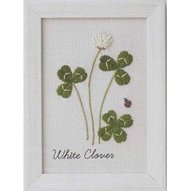 LECIEN 0000542004 Embroidery Kit, Kazuko Aoki 12 Months Plant Book, White Clover, Approx. 5.3 x 3.9 inches (13.6 x 10 cm)