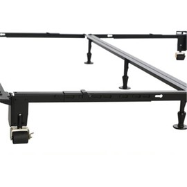 Maykoosh Vintage Vougue Multi-Fit Bed Frame Twin/Full/Queen/King/Cal. King Heavy Duty in Coffee - Unique Universal Frame, Railroad Rails, Lead-Free Finish.73 L X 76" W X 7.5" H