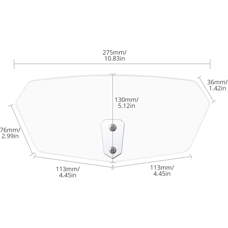 SINLIRU Universal Motorcycle Wind Deflector Clear Motorbikes Windscreen Adjustable Clip