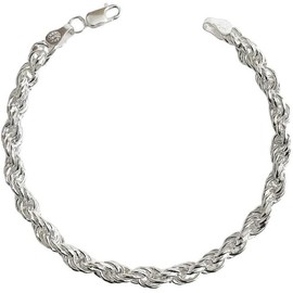 JOYARIS Pulsera Gruesa Torzal Hombre Plata Solida Ley 925 6 Mm