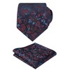 Alizeal Mens 3.15inches Flower Patterned Tie with Floral Printed Pocket