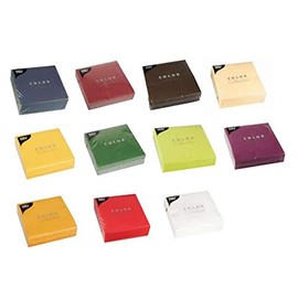 Serviette - 33 x 33 cm - uni - 3-lagig - 50 Stück Farbe rot