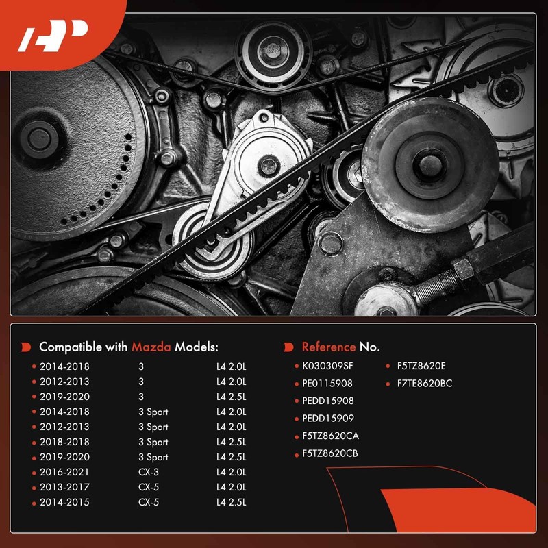 A-Premium Engine Serpentine Drive Belt Compatible with Mazda CX-5 2013-2017,