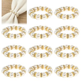 100-Pack Imitation Pearl Napkin Rings, Elegant Table Serviette Buckles, Delicate Napkin Holder Rings, Decorative Dining Accessories for Kitchen & Restaurant