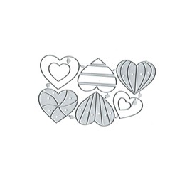 Suds&WH 6pcs Heart Love Metal Die Cuts,Valentine's Day Heart Cutting Dies Cut Stencils for DIY Invitation Card Scrapbooking Album Embossing Paper Dies Card Making, silver