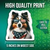 2-Pack Dog with Sunglasses Stickers - American Flag Bandana Decals