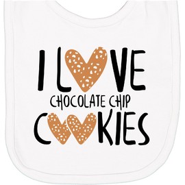 inktastic I Love Chocolate Chip Cookies Newborn Bib White 45bc0