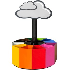 KAJAWIS Rotating Organiser for Colouring Pencils, Desk Organiser for Children, Eco Pen Holder, 360 Degrees, Size M (Grey_Cloud)