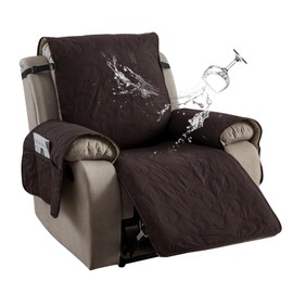 100% Waterproof Recliner Chair Cover, Recliner Chair Covers for Reclining Chair, Non-Slip Fabric Recliner Couch Cover for Living Room, for Pets Kids Protector, Washable (Chocolate, 23"Recliner Chair)