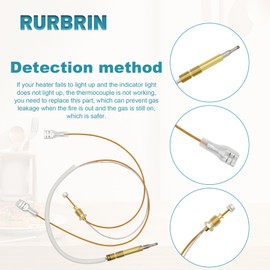 RURBRIN 13.7" Propane Gas Outdoor Patio Heater Replacement Thermocoupler with M8 Nut and 350mm Length with 4.8mm Flat Terminal (3/Pack)