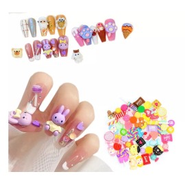 Mouyic Decoracion Para Uñas Kawai Ositos Corazones Dulces