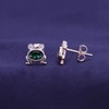 14k Rose Gold Over Sterling Silver Simulated Emerald & Cubic