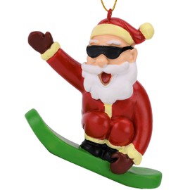 Tree Buddees Snowboarding Santa Claus Christmas Ornament