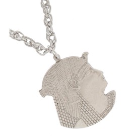 Cleopatra Pendant Necklace Egyptian Silver Tone 24" Necklace For Women