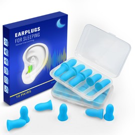 Ear Plugs for Sleeping Noise Cancelling - 40dB Ear Plugs for Noise Reduction - Calmer Earplugs for Concert Sleep Travel Study Work - Hearing Protection Sound Blocking - Blue 10 Pairs in 2 Cases