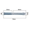 SKIR'CO (10 pcs) Hanger Bolts M8 x 70 mm, Double