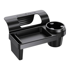 Roczential Car Door Cup Holder Door Side Hanging Window Cup Holder Tray with Phone Holder & Charging Cable Port Non-Slip Slient Universal Cup Holder for Car Door, Window Cup Holder (Black)