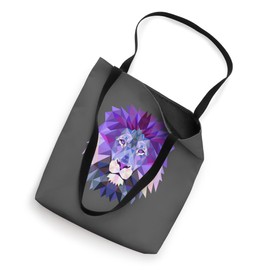 Lion Zodiac Astroface Purple Chakra Eye OM Polygon Tote Bag