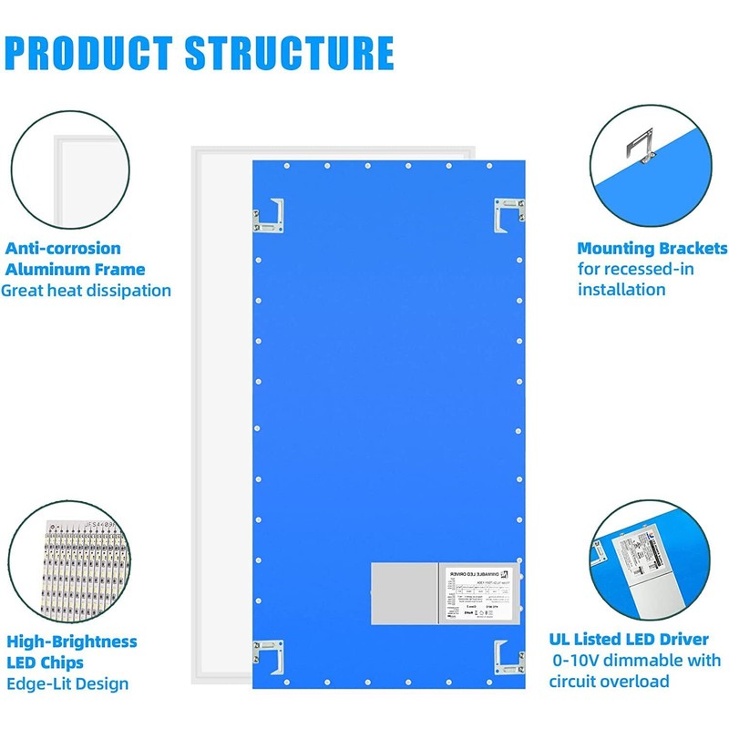 WYZM 4 Pack 2x4 LED Panel Light Drop Ceiling Indoor
