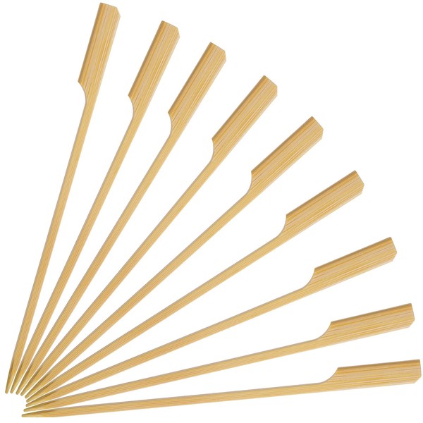 Minisland Minisland Premium 7 Inch Square Large Bamboo Paddle Skewers