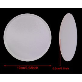 ONLYKXY 3 Pieces 3.93 Inch Silicone Coasters, Round Coasters for Drinks, Beverage Coffee Tea Coaster (White Translucent)