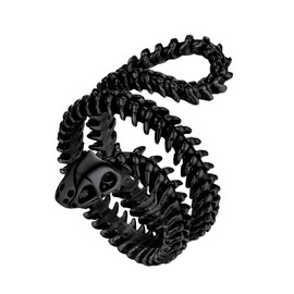 Black Snake Statement Ring Serpent Reptile Vertebrae Looped Bone Rings