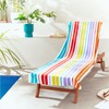 Catherine Lansfield Rainbow Stripe Beach Sun Lounger Towel 78x200cm Bright