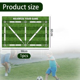 Football Training Mat, Non-Slip Football Skills Mat, 60×90cmLarge Football Mastery Mat, Control Dribble Soccer Sport Mat Training Equipment for Kids Adults Indoor (White）