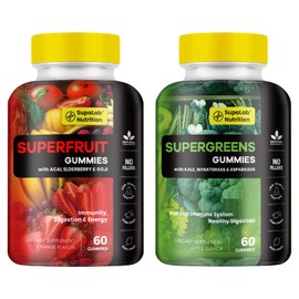MEGNETA Super Greens & Fruits Gummies : 25 Veggies + 23 Fruits for Antioxidants, Immunity & Gut |Vitamins and Fiber|120 Gummies, 60-Day Supply