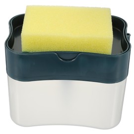 KONTONTY 1set Dish Soap Pump Dispenser and Sponge Holder Kitchen Storage for Dishwashing Liquid Compact Design for Sink Organization