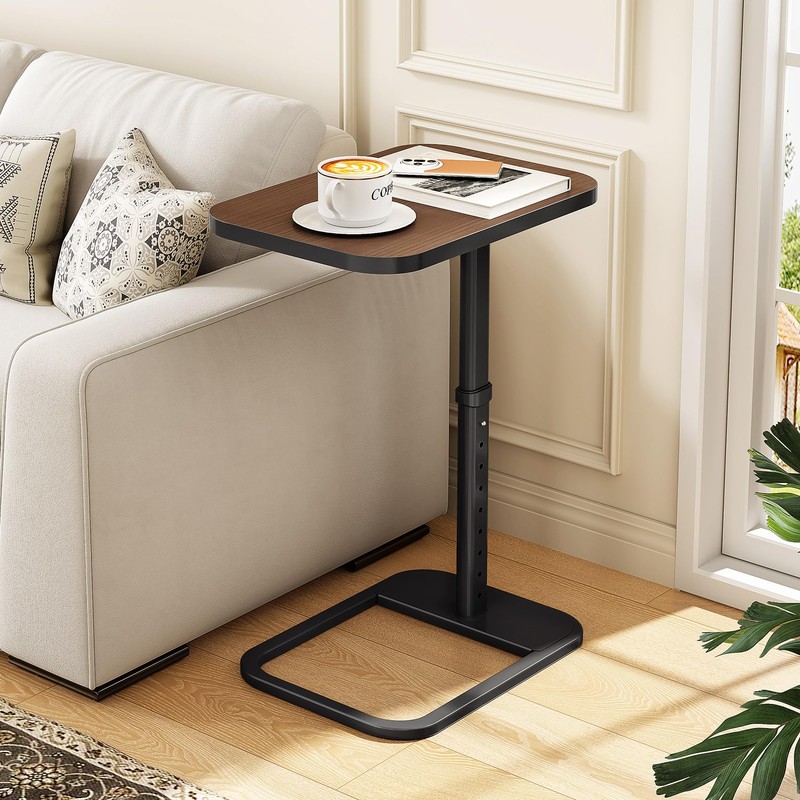 Kitstorack TV Tray Table, Adjustable Height & Rounded Metal Corners,