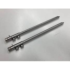 TMC 2 x Bank Sticks 30-50 cm. Solid Stainless Steel. Carp Fishing tackle.