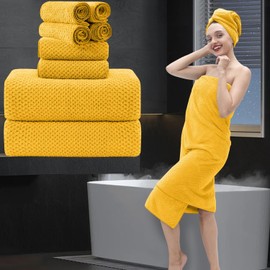 Juego de toallas de baño de 8 piezas, 2 toallas de baño de gran tamaño, 2 toallas de mano, 4 toallas de baño, suave y grande, de 600 gm, toalla de