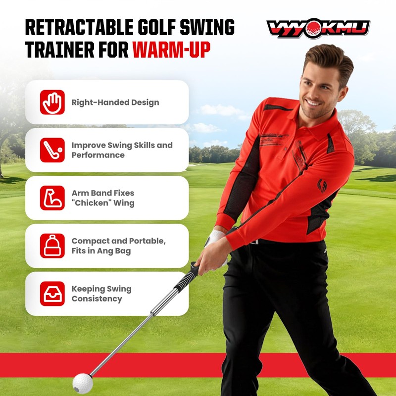 VYYOKMU Tempo Stick Golf for Right Hand, Retractable Golf Swing