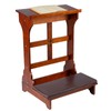 DoubleFill Solid Wood Prayer Bench Stool with Shelf and Cushion