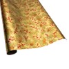 Caspari Evergreen And Berries Gold Foil Roll Wrap - includes