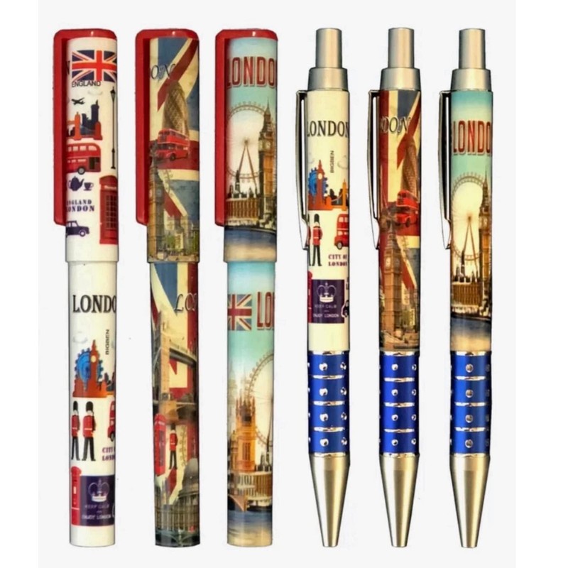 Souvenirs 6 Pieces London Pens - Famous London Iconic Picture