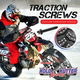 Kold Kutter Outlaw Series Traction Screws (#12 1.5" 24 TPI 500 Pack) Winter Ice & Snow Tire Heavy Duty Studs Spikes for Racing Dirt Bikes, ATVs, Motorcycles, and Snowmobiles Tracks