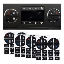 AC Dash Button Repair Kits, Repair for Ruined Faded A/C Control Buttons Car Fixing Decal Replacement Compatible with Most Vehicles - Car Truck SUV Van Accessories (4 PCS)