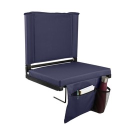 Home-Complete Bleacher Seat - Stadium Seat Cushion with Pocket and Cupholder - Wide Portable Sports Chair - Stadium Seats with Back Support (Navy)