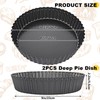 WOPPLXY 2 PCS 10 Inch Deep Quiche Tins with Loose
