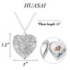 Locket Photo Necklace for Women Silver Heart Shaped Photo Necklace