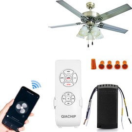Upgrade Universal WiFi Ceiling Fan Light Remote Control Kit, Wireless Fan Speed Lamp Controller with Timing Compatiple for Alexa, Google Home, Phone,Voice Control